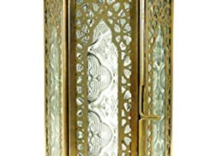 Guru-Shop Lanterne Orientale en Métal/verre au Design Marocain, Lampe à Vent, Incolore, Leverre, Couleur : Incolore, 27x10,5x10,5 cm, Lanternes Orientales