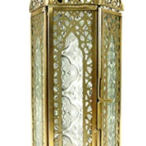 Guru-Shop Lanterne Orientale en Métal/verre au Design Marocain, Lampe à Vent, Incolore, Leverre, Couleur : Incolore, 27x10,5x10,5 cm, Lanternes Orientales