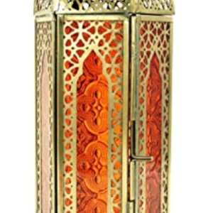 Guru-Shop Lanterne Orientale en Métal/verre au Design Marocain, Lampe à Vent, Incolore, Leverre, Couleur : Incolore, 27x10,5x10,5 cm, Lanternes Orientales