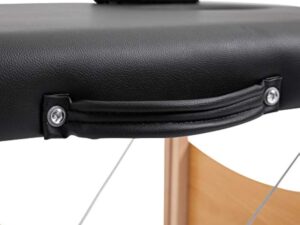 HOMCOM Table de Massage Pliante lit Table de beauté 2 Zones Portable Sac de tranport Inclus Hauteur réglable dim. 186L x 60l x 58-81H cm Bois Massif revêtement synthétique Noir