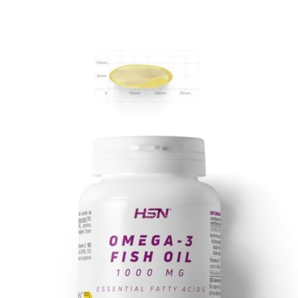 HSN Oméga 3 3000mg Huile de Poisson 540mg EPA 360mg DHA par Dose Quotidienne | 180 Capsules | Avec Vitamine E | Sans Contaminants ni Oxydation | Sans Odeur ni Saveur | Non-OGM, Sans Gluten ni Lactose – Image 5