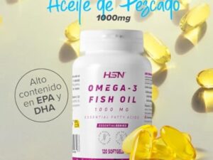 HSN Oméga 3 3000mg Huile de Poisson 540mg EPA 360mg DHA par Dose Quotidienne | 180 Capsules | Avec Vitamine E | Sans Contaminants ni Oxydation | Sans Odeur ni Saveur | Non-OGM, Sans Gluten ni Lactose