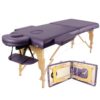 Higliocas Table de massage portable pour cils – Lit de massage pliable en bois à 2 zones avec sac tissé pour tatouage, épilation à la cire, spa et physiothérapie