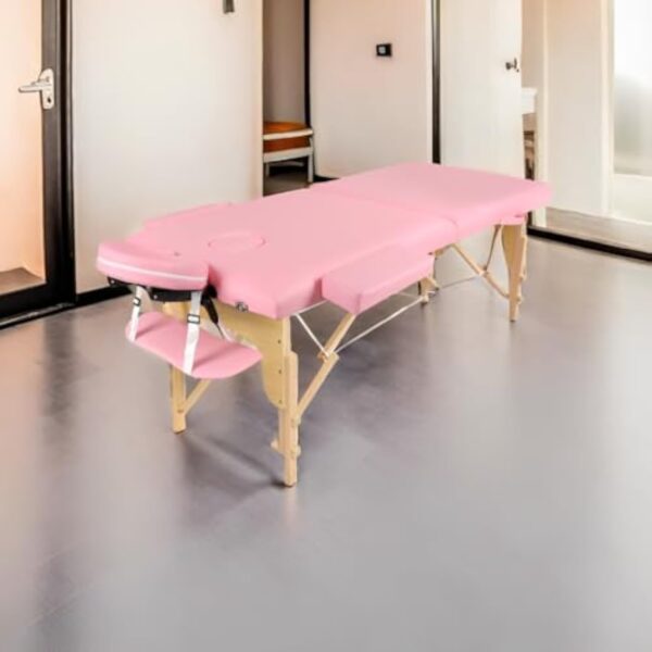 Higliocas Table de Massage Pliante Esthetique: 2 Zones Bois Lit de Massage pour Physiothérapie Tatouage et Spa – Image 5