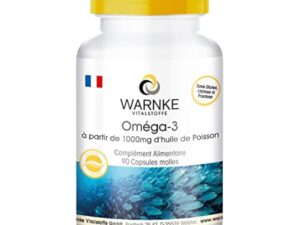 Huile de Poisson 1000mg - 90 gélules molles - 30% d'Omega 3 (EPA et DHA) | Warnke Vitalstoffe - Qualité des pharmacies allemandes