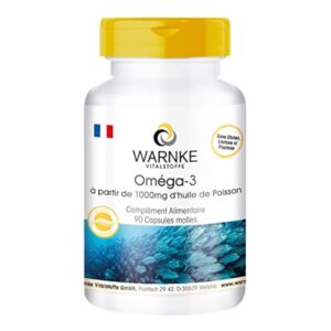 Huile de Poisson 1000mg - 90 gélules molles - 30% d'Omega 3 (EPA et DHA) | Warnke Vitalstoffe - Qualité des pharmacies allemandes