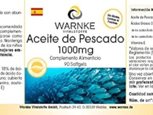 Huile de Poisson 1000mg - 90 gélules molles - 30% d'Omega 3 (EPA et DHA) | Warnke Vitalstoffe - Qualité des pharmacies allemandes