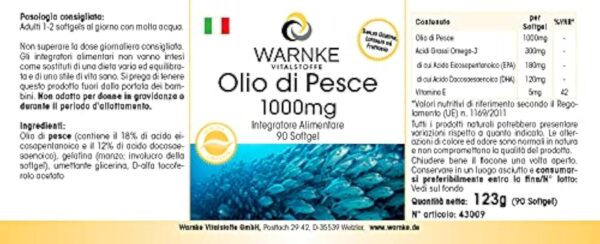 Huile de Poisson 1000mg - 90 gélules molles - 30% d'Omega 3 (EPA et DHA) | Warnke Vitalstoffe - Qualité des pharmacies allemandes – Image 7
