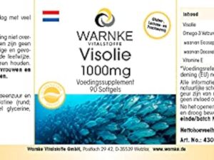 Huile de Poisson 1000mg - 90 gélules molles - 30% d'Omega 3 (EPA et DHA) | Warnke Vitalstoffe - Qualité des pharmacies allemandes