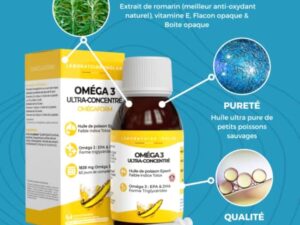 INOLAB Omega 3 Huile poisson sauvage 2297mg ultra concentrée DHA EPA/Format Economique/Enfants & adultes (Pipette graduée) 2 à 10 mois/Qualité pureté Epax®, faible indice Totox/goût Citron naturel