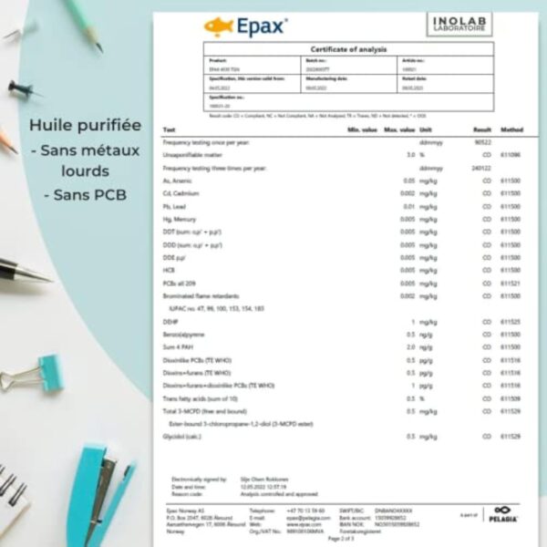INOLAB Omega 3 Huile poisson sauvage 2297mg ultra concentrée DHA EPA/Format Economique/Enfants & adultes (Pipette graduée) 2 à 10 mois/Qualité pureté Epax®, faible indice Totox/goût Citron naturel – Image 6