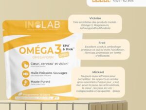 INOLAB Omega 3 DHA EPA EPAX I Huile de Poisson Sauvage ultra concentrée = 80% EPA/DHA I Oméga 3 faible indice Totox.