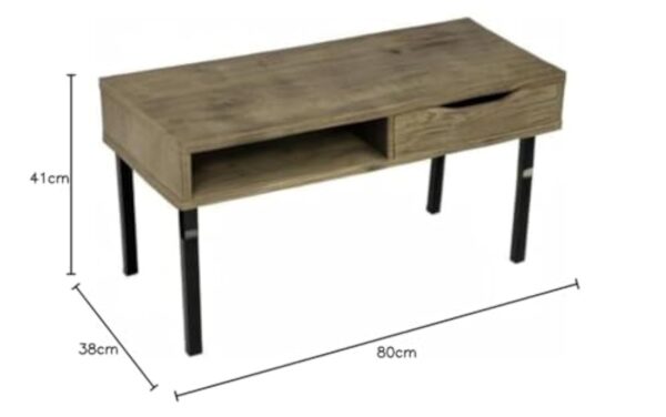 Iris Ohyama, Table de Salon, Table basse avec rangements, tiroir, Compartiment Ouvert/Pieds long avec protection, Contemporain, Bureau, Chambre - Center table - WCT-800 - Marron cendré – Image 4