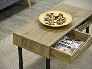 Iris Ohyama, Table de Salon, Table basse avec rangements, tiroir, Compartiment Ouvert/Pieds long avec protection, Contemporain, Bureau, Chambre - Center table - WCT-800 - Marron cendré