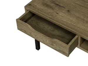Iris Ohyama, Table de Salon, Table basse avec rangements, tiroir, Compartiment Ouvert/Pieds long avec protection, Contemporain, Bureau, Chambre - Center table - WCT-800 - Marron cendré