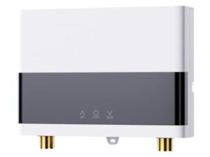JAOGAUS Chauffe-Eau Instantané, 6000W Chauffe-Eau Sans Réservoir à Économie d'Énergie avec Télécommande, Auffe-Eau Électriques pour la Douche de Salle de Bains à la Maison avec LED (Blanc)