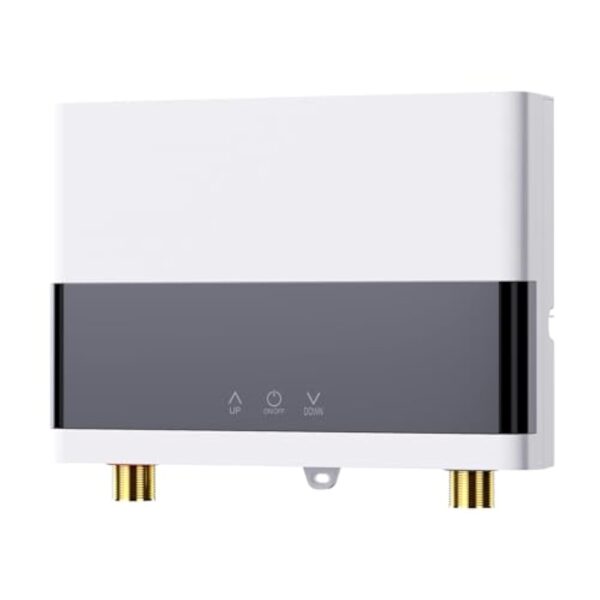 JAOGAUS Chauffe-Eau Instantané, 6000W Chauffe-Eau Sans Réservoir à Économie d'Énergie avec Télécommande, Auffe-Eau Électriques pour la Douche de Salle de Bains à la Maison avec LED (Blanc) – Image 2