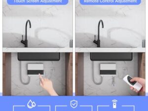 JAOGAUS Chauffe-Eau Instantané, 6000W Chauffe-Eau Sans Réservoir à Économie d'Énergie avec Télécommande, Auffe-Eau Électriques pour la Douche de Salle de Bains à la Maison avec LED (Blanc)