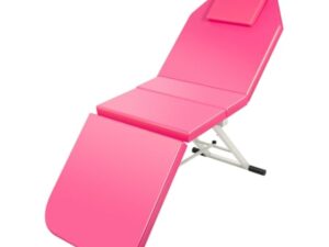 JJsdwin Lit de massage mobile, lit cosmétique, table de massage avec hauteur réglable, pliable à 3 zones, pour salons de beauté et maisons, rose