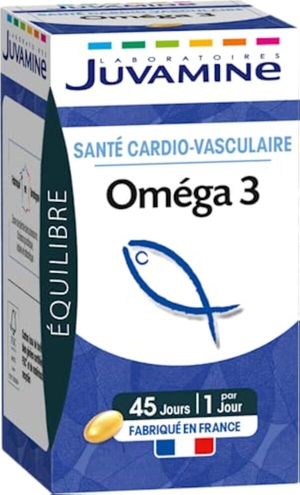 JUVAMINE - Oméga 3 - Santé Cardio-Vasculaire - Contribue à une Fonction Cardiaque Normale - 45 Capsules pour un Programme de 45 Jours - Fabriqué en France – Image 2