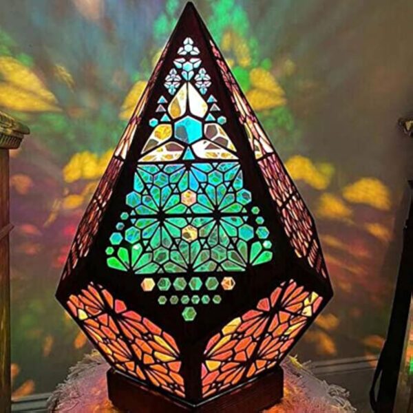 Lampe de sol 3D en mosaïque de style bohème, marocain, faite à la main, motif géométrique, rétro, pour vacances, chambre à coucher, salon