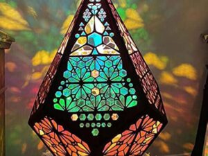 Lampe de sol 3D en mosaïque de style bohème, marocain, faite à la main, motif géométrique, rétro, pour vacances, chambre à coucher, salon