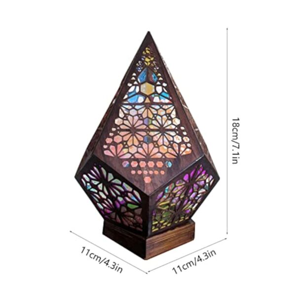 Lampe de sol 3D en mosaïque de style bohème, marocain, faite à la main, motif géométrique, rétro, pour vacances, chambre à coucher, salon – Image 4