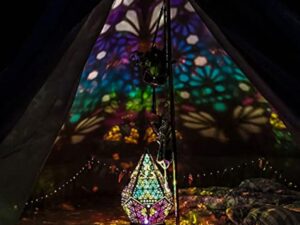 Lampe de sol 3D en mosaïque de style bohème, marocain, faite à la main, motif géométrique, rétro, pour vacances, chambre à coucher, salon