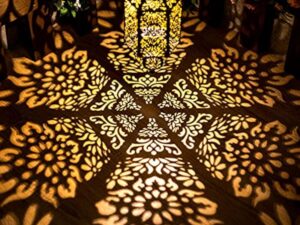 Lifeel Lanterne Solaire Marocaine pour Extérieur - Lampe LED Décorative à Suspendre en Métal pour Jardin, Arbre, Patio (Bronze)