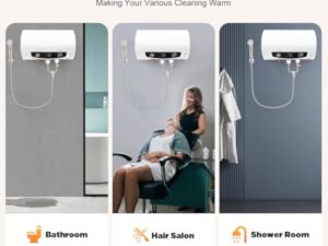 Loobiiny Chauffe Eau Electrique,35l Horizontal Isolant ChaudièRe à Eau Chaude,Avec Robinet Et Douche à Main,Affichage NuméRique Chauffe Eau Instantané,2000w