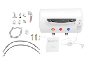 Loobiiny Chauffe Eau Electrique,35l Horizontal Isolant ChaudièRe à Eau Chaude,Avec Robinet Et Douche à Main,Affichage NuméRique Chauffe Eau Instantané,2000w