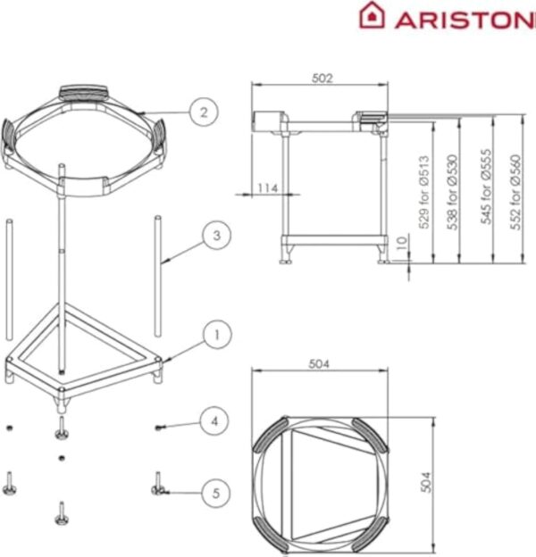 Lot Chauffe-eau Électrique Steatite SAGEO 150L + Trépied universel ajustable Ø513-530-560 mm - Ariston – Image 7