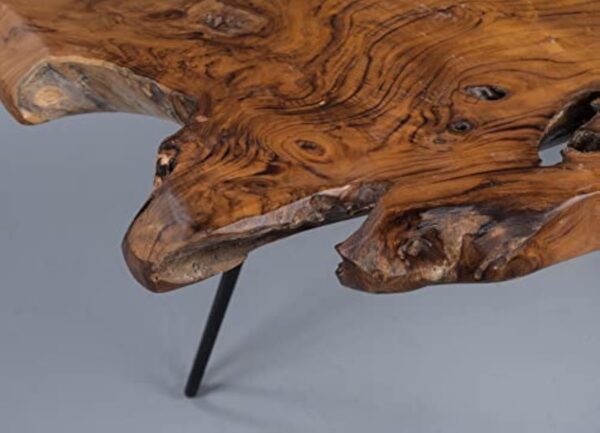 M2 Kollektion Tallus Table Basse Bois Teck 100x40x40cm Marron – Image 5