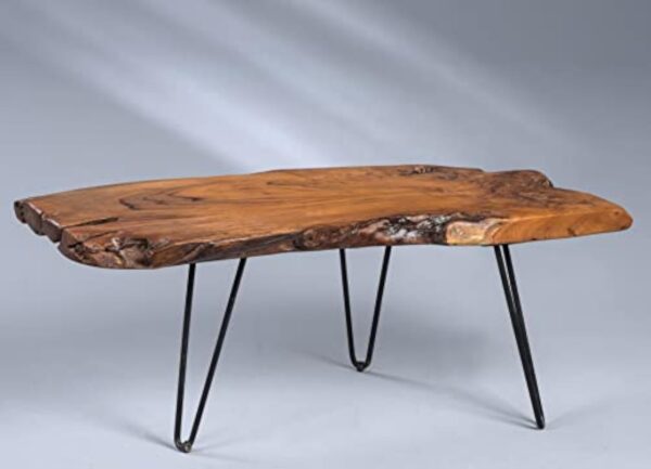 M2 Kollektion Tallus Table Basse Bois Teck 100x40x40cm Marron – Image 6