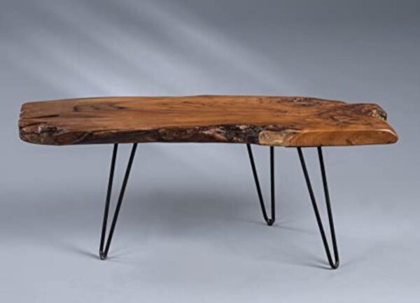 M2 Kollektion Tallus Table Basse Bois Teck 100x40x40cm Marron – Image 7