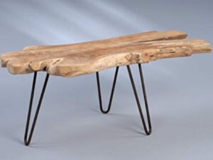 M2 Kollektion Tallus Table Basse Bois Teck 100x40x40cm Marron