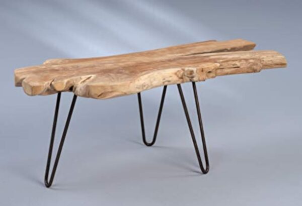 M2 Kollektion Tallus Table Basse Bois Teck 100x40x40cm Marron – Image 8