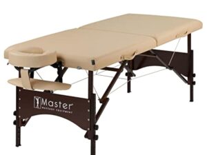 Master Massage Argo Table de Massage avec lumière, Bois Dur Durable, Cuir synthétique, Beige, 70 x 200 cm