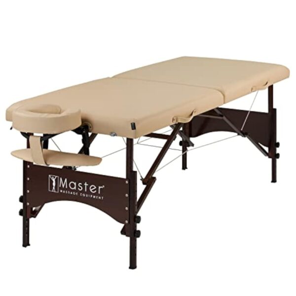 Master Massage Argo Table de Massage avec lumière, Bois Dur Durable, Cuir synthétique, Beige, 70 x 200 cm – Image 4