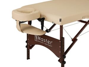 Master Massage Argo Table de Massage avec lumière, Bois Dur Durable, Cuir synthétique, Beige, 70 x 200 cm