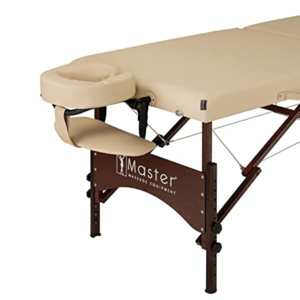Master Massage Argo Table de Massage avec lumière, Bois Dur Durable, Cuir synthétique, Beige, 70 x 200 cm – Image 5