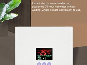 Mulcort Mini chauffe-eau électrique,Chauffe-eau instantané mural 3kW avec affichage LED,réglage de la température à 3 niveaux,télécommande pour la maison,la cuisine,la salle de bain