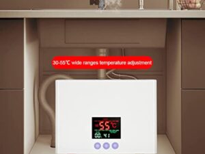 Mulcort Mini chauffe-eau électrique,Chauffe-eau instantané mural 3kW avec affichage LED,réglage de la température à 3 niveaux,télécommande pour la maison,la cuisine,la salle de bain