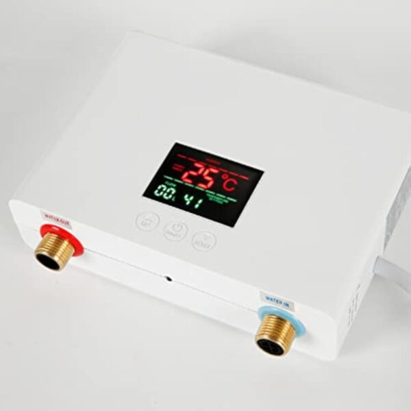 Mulcort Mini chauffe-eau électrique,Chauffe-eau instantané mural 3kW avec affichage LED,réglage de la température à 3 niveaux,télécommande pour la maison,la cuisine,la salle de bain – Image 8