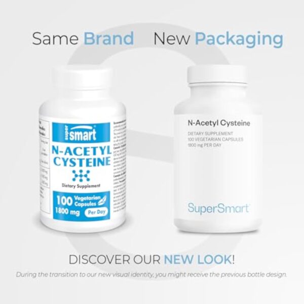 N-Acetyl Cysteine (NAC) - Booster de Glutathion - Antioxydant et Détoxifiant - Anti-Âge - Protège le Foie - Contre le Stress Oxydatif - 100 Gélules Végétales - Sans OGM - Sans Gluten - Supersmart – Image 3