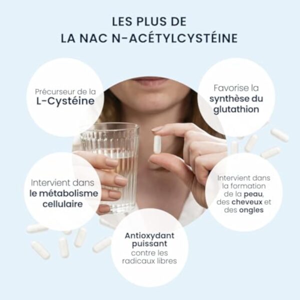 NAC N-acétylcystéine pure - 600mg / 60 Gélules - Bio-fermentation Naturelle - Acide Aminé précurseur du glutathion - Détoxification - Sans Additifs - Grade Pharmaceutique - Vegan - Dynveo – Image 7