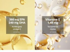 NFO OMEGA 3 1000 mg [60 Capsules] Huile de poisson norvégienne concentrée en EPA et DHA avec des triglycérides et vitamine E Complexe naturel de poissons sauvages fraîchement pêchésFabriqué en Norvège