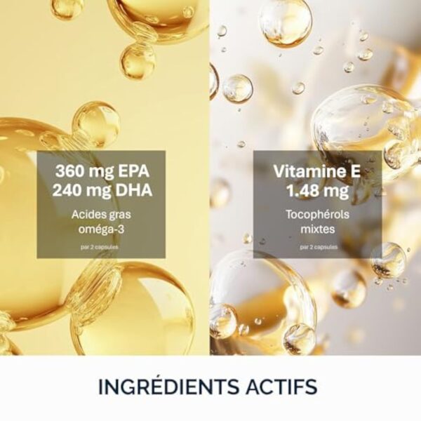NFO OMEGA 3 1000 mg [60 Capsules] Huile de poisson norvégienne concentrée en EPA et DHA avec des triglycérides et vitamine E Complexe naturel de poissons sauvages fraîchement pêchésFabriqué en Norvège – Image 4