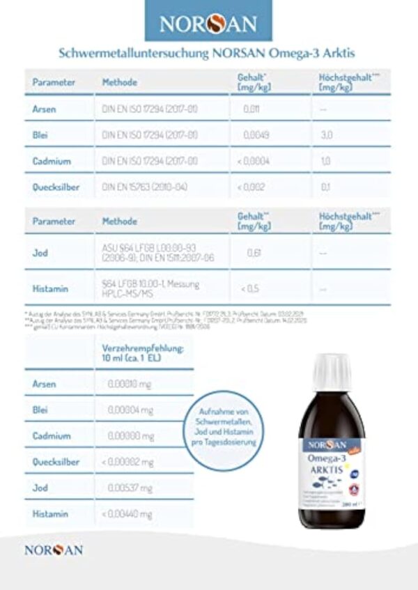 NORSAN Premium Omega 3 Huile de foie de morue de l'Arctique 200ml / 2000mg d' oméga-3 par dose journalière/huile de poisson 480mg EPA & 720mg DHA/oméga 3 huile issue de la pêche durable – Image 8