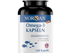 NORSAN oméga 3 gélules 120 pièces / 1.500mg d'oméga 3 par portion/complément alimentaire omega 3 avec 707mg EPA &
